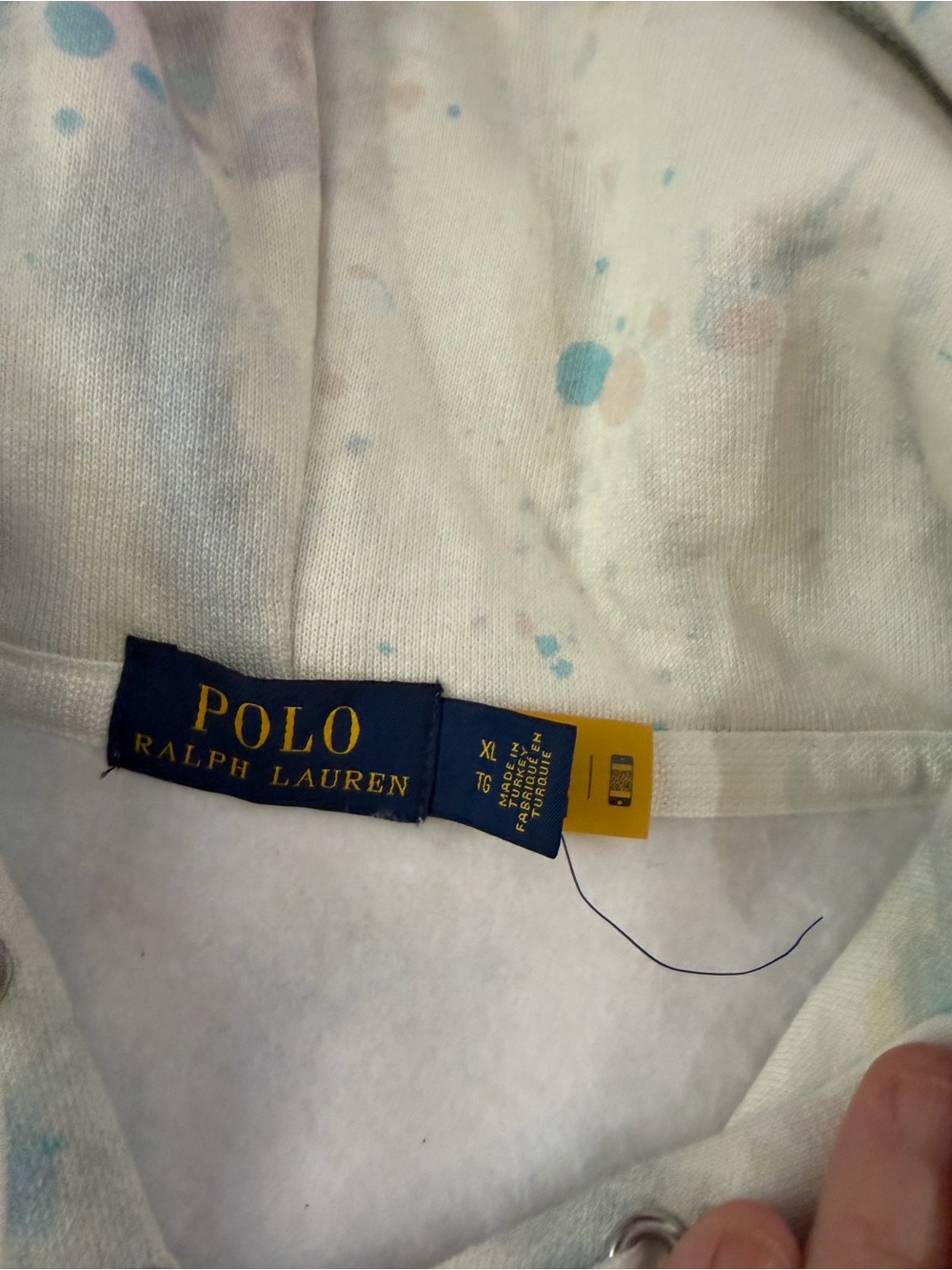 NWOT POLO RALPH LAUREN Paint Splatter Full Zip Hoodie Pony XL - Picture 4 of 12